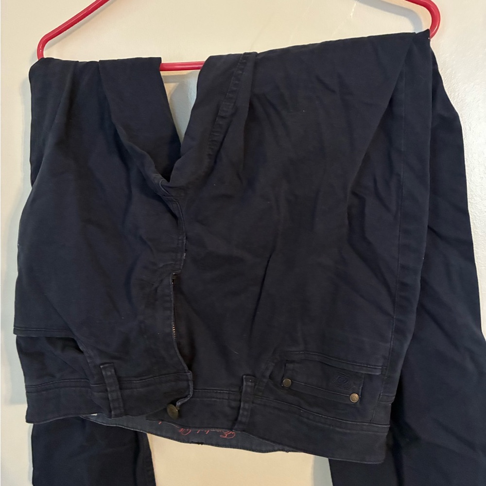 English Laundry Navy Trousers with Embroidered Detail